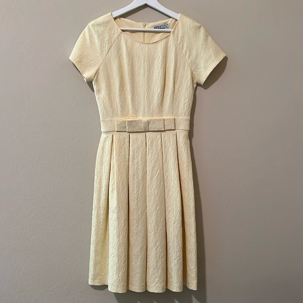 Tailored Pleated Midi Dress with Knot Detail